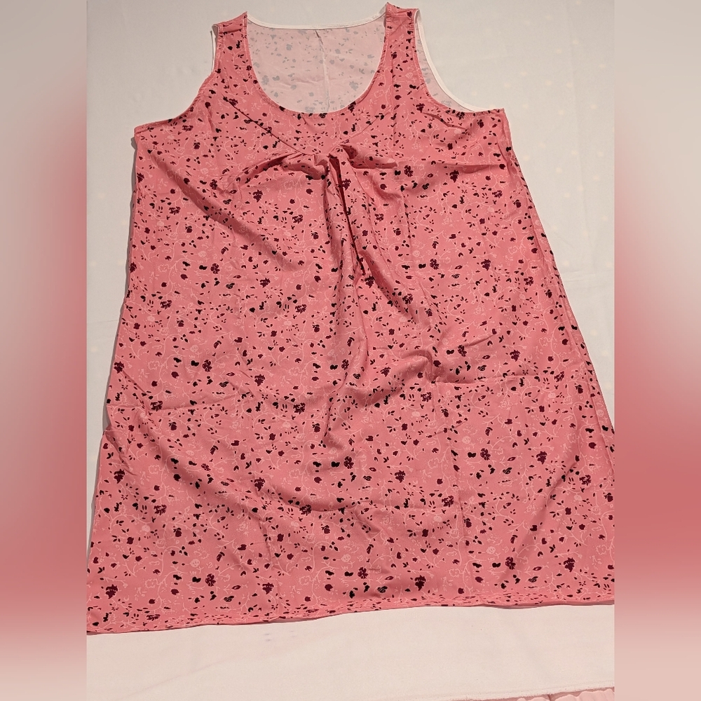 XL Pink Floral Sleeveless Dress
